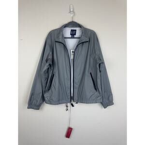 Vintage Y2K Gap NWT Cross Training Jacket Full Zip Nylon Windbreaker Gray M